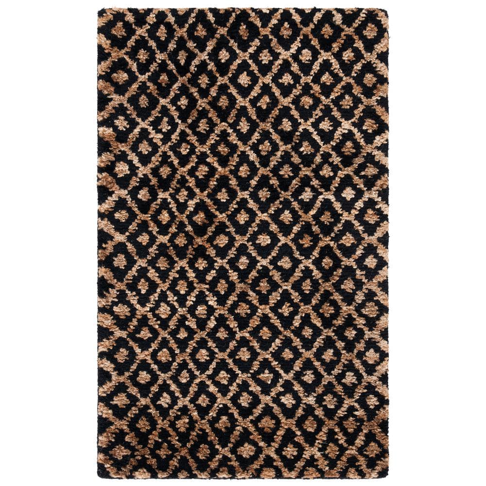 Hand-Knotted Bohemian Black Wool 2' x 3' Area Rug
