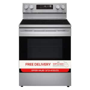 30 in. 6.3 cu. ft. Smart Wi-Fi Enabled Fan Convection Electric Range Oven with AirFry and EasyClean in. Stainless Steel