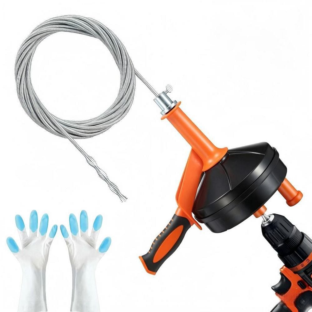 1-Pack 25-Ft Drain Auger with Drill Adapter, Flexible Plumbing Snake Manual or Powered for Sink, Orange price history on PriceWatchPro
