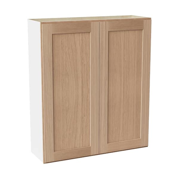 36 in. W x 12 in. D x 42 in. H Ready to Assemble Solid Wood Shaker Wall Kitchen Cabinet in Oak