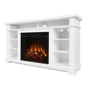 Belford 56 in. Freestanding Electric Fireplace TV Stand in White
