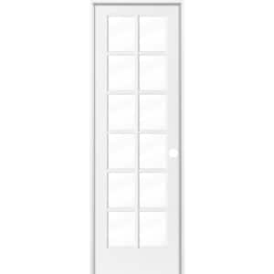 30 in. x 96 in. 12-Lite Solid Hybrid Core MDF Primed Composite Left-Hand Single Prehung Interior Door