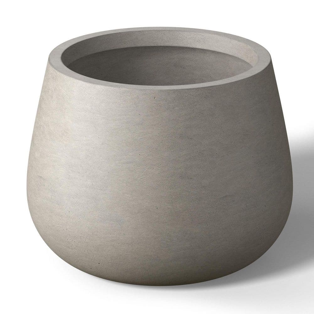 10.5 in. Small Light Gray (Enhanced Interior) Concrete Round Planter / Pot with Drainage Holes price history on PriceWatchPro