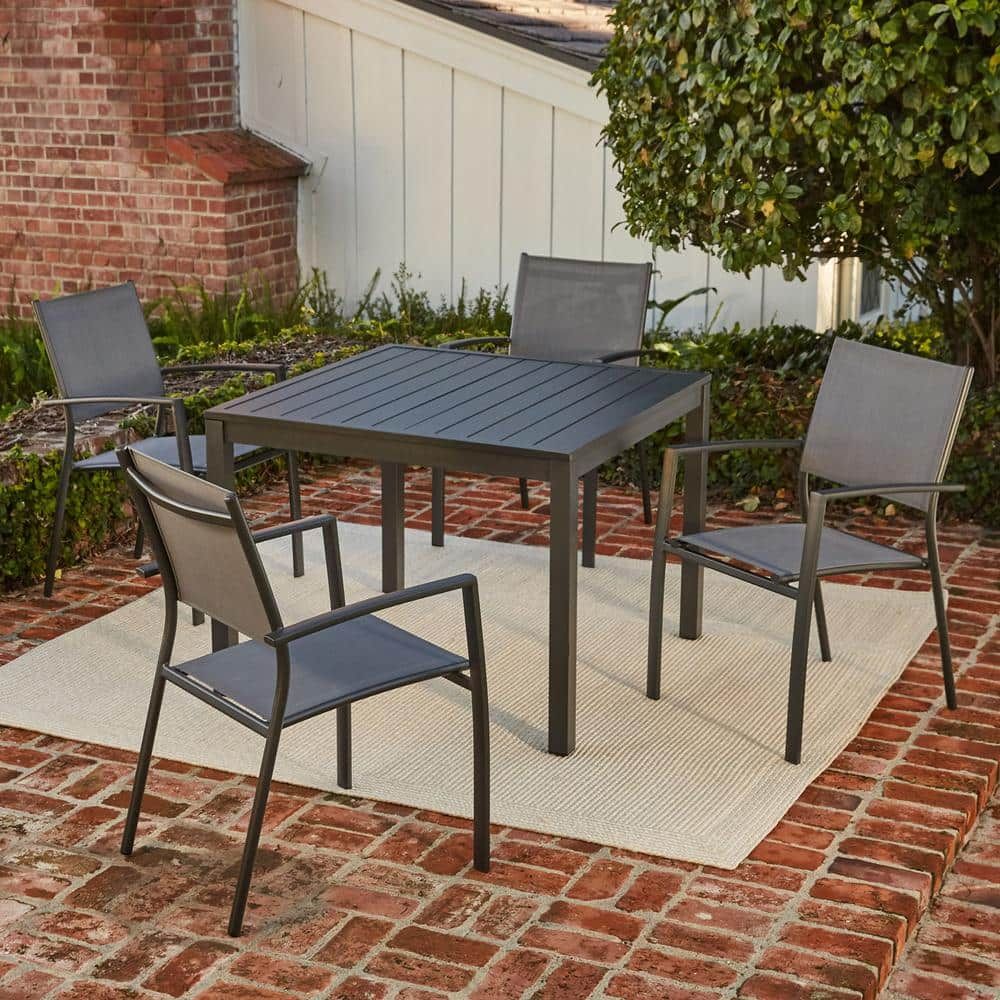 Naples 5-Piece Aluminum Square Outdoor Dining Set -  Hanover, 013964888201