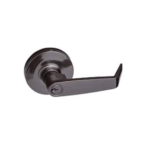 Oil Rubbed Bronze Entry Lever Trim with Lock for Panic Exit Device