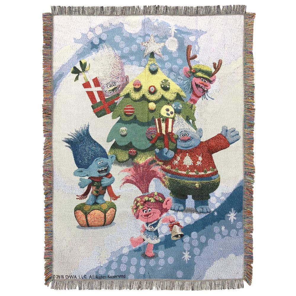 TROLLS シーツカバー 4点セット　新品 THE NORTHWEST GROUP Trolls - Holiday Time Woven Tapestry Throw