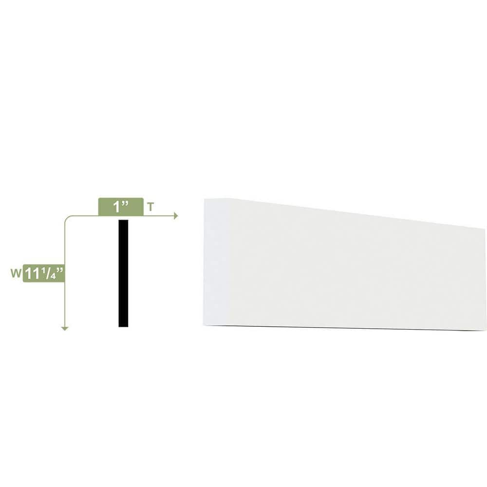11.25" x 96" White PVC S4S Moulding Board