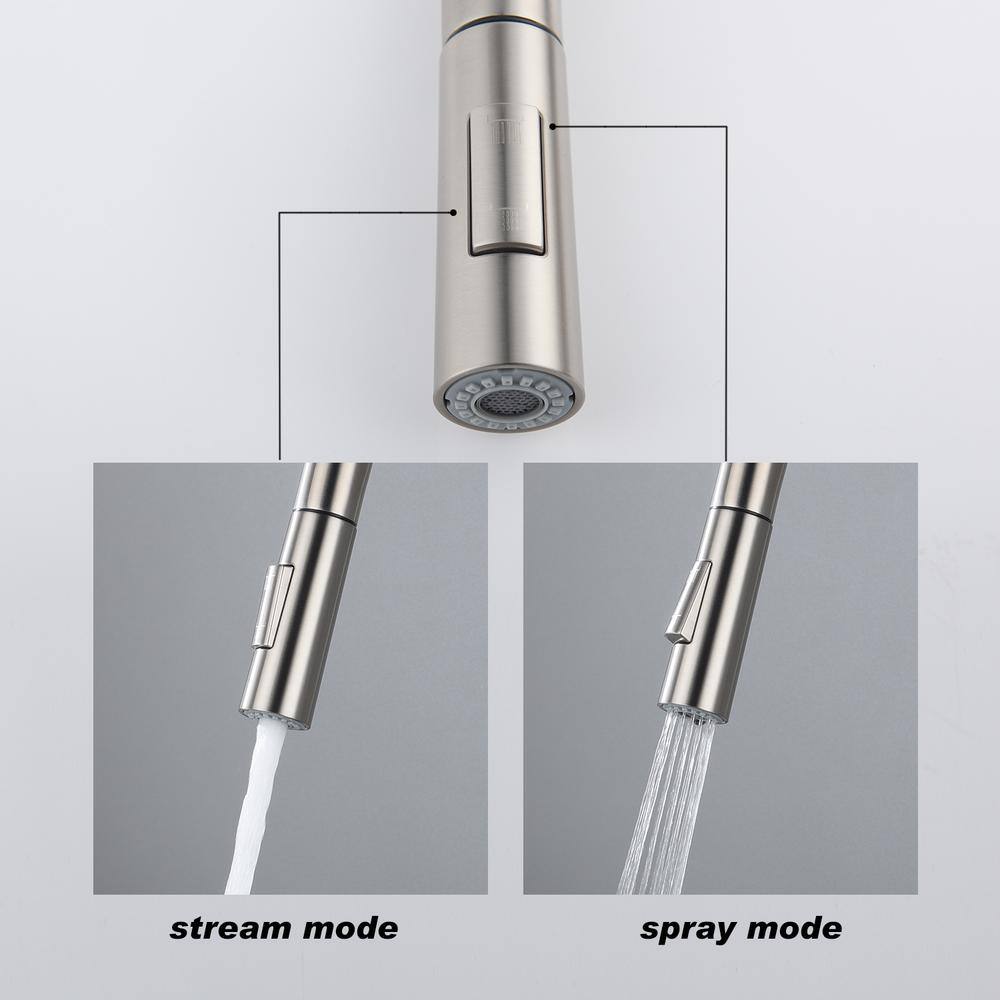 Brushed Nickel Stainless Steel Pull Down Touch Kitchen Faucet