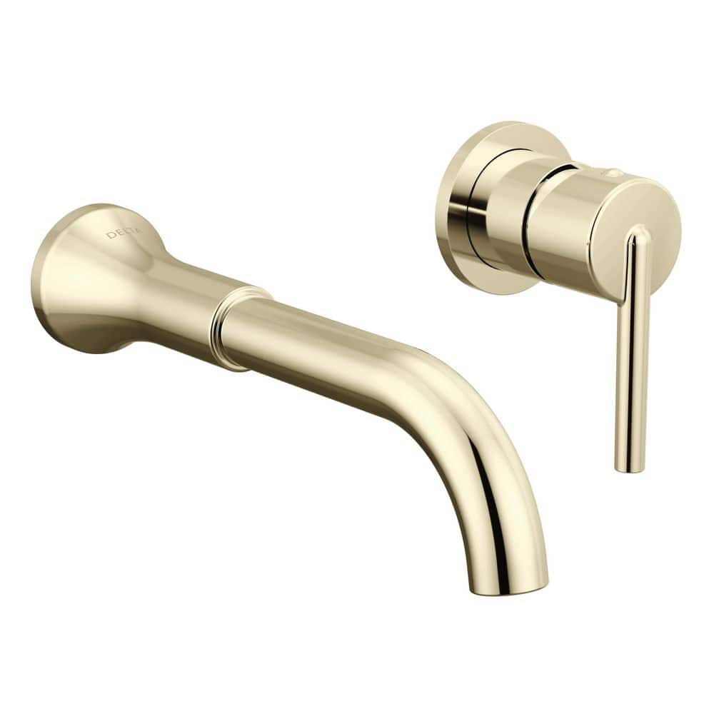 Delta Trinsic 1-Handle Wall Mount Bathroom Sink Faucet in Polished