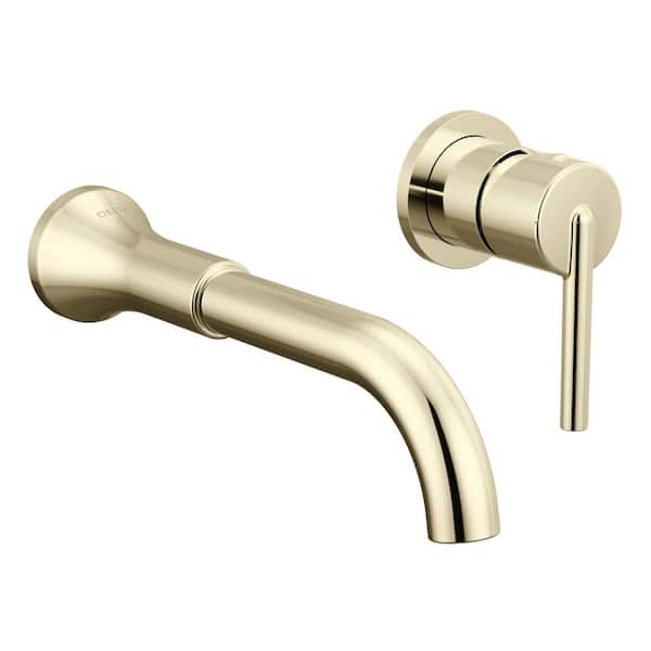 Delta Trinsic 1-Handle Wall Mount Bathroom Sink Faucet in Polished Nickel (Valve Not Included)