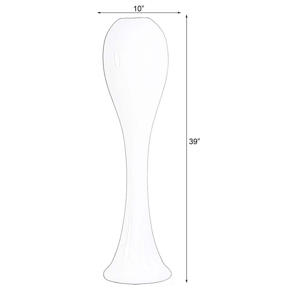 Oversized White Fiberglass Modern Floor Vase