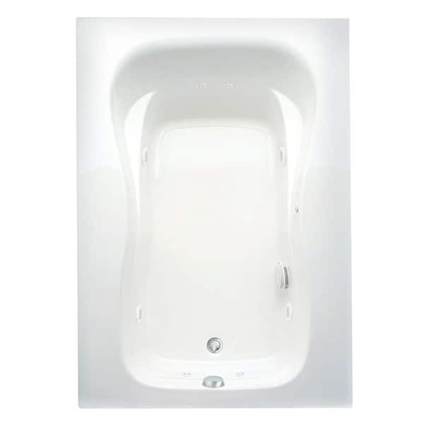 Aquatic Marratta 60in. x 43.25in Acrylic Whirlpool Bathtub Left Drain Rectangular Alcove in White