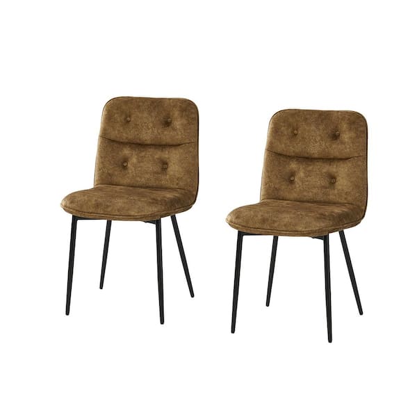 JAYDEN CREATION Chris Brown Modern Tufted Upholstered Dining Chair with Metal Legs Set of 2