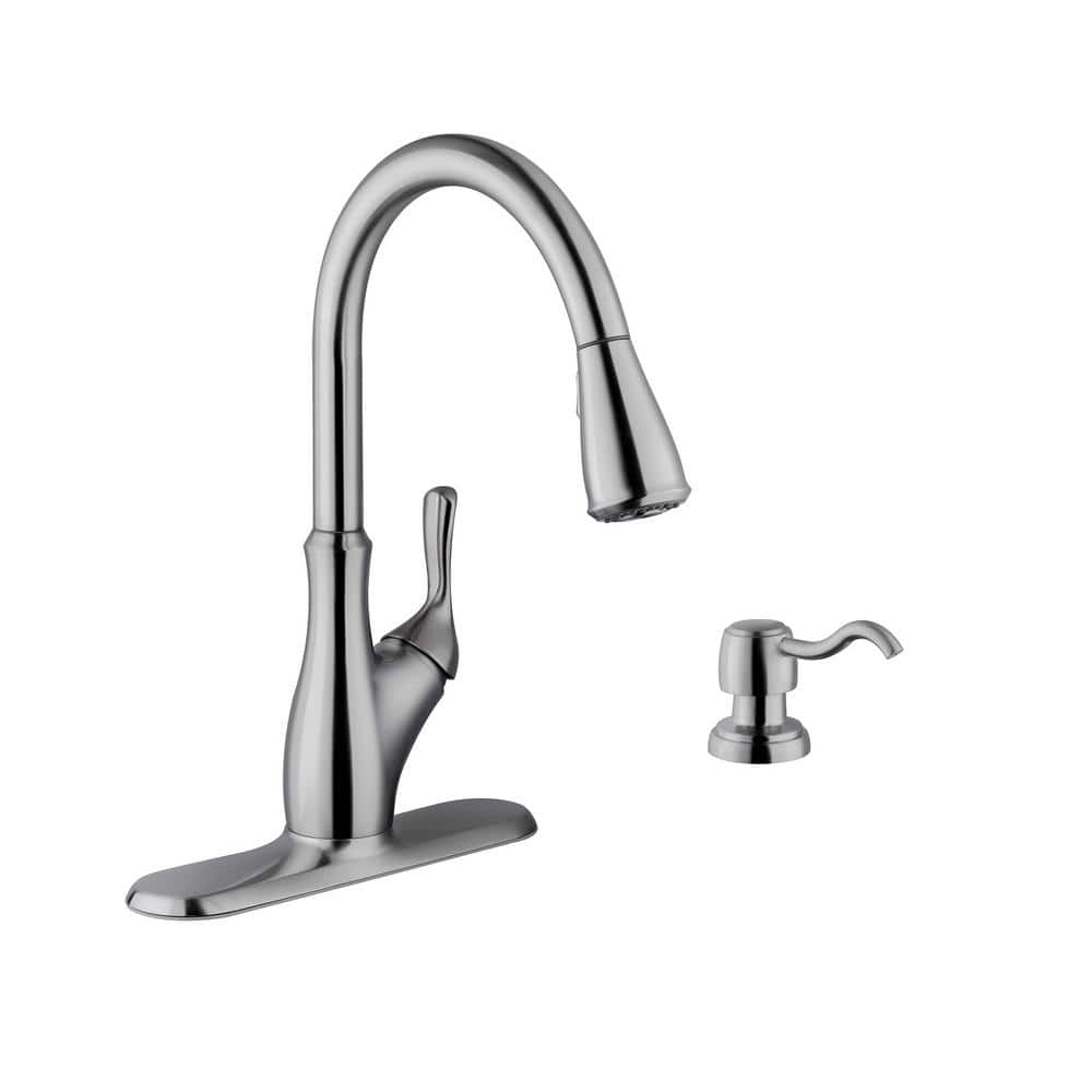 Cahaba Transitional Single-Handle Pull-Down Sprayer Kitchen Faucet with ...