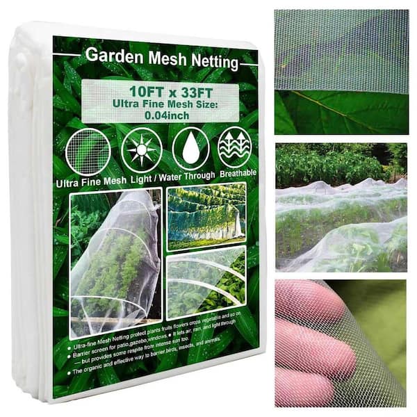 .N/A 10 x 33 ft. Ultra Fine Mesh Garden Netting for Plants, Vegetables, Fruits, Flowers, and Crops