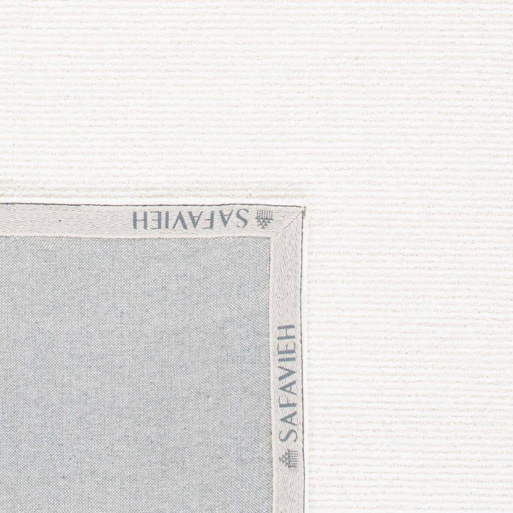 Ivory Hand Tufted Wool and Viscose Square Rug, 6 ft
