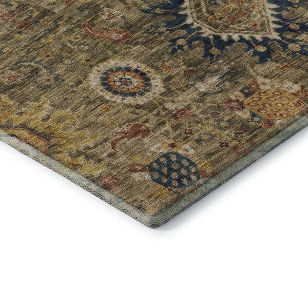 Mayfield Premium Machine Washable Abstract AMF1927 Brown 10 ft. x 14 ft. Area Rug