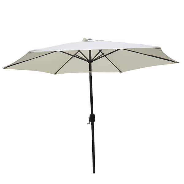 Tidoin 9 Ft. Outdoor Market Patio Umbrella in White