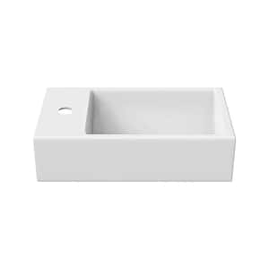 Colmer 18 in. W Ceramic Vanity Top in White Glossy