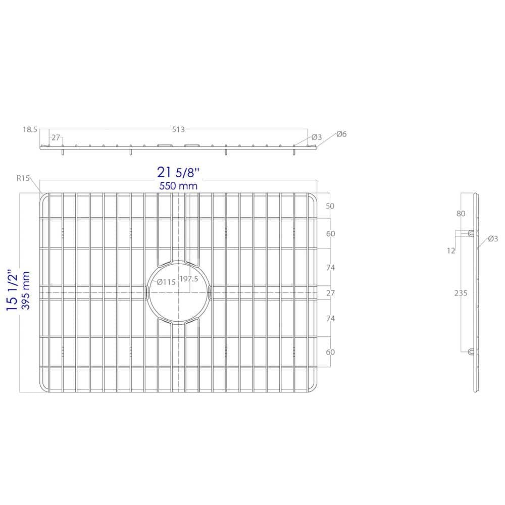 Stainless Steel Kitchen Sink Grid with Plastic Feet