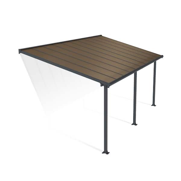 Olympia 10 ft. x 20 ft. Gray/Bronze Aluminum Patio Cover