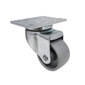 2 in. Gray Cast Iron Swivel Plate Caster with 150 lbs. Load Rating