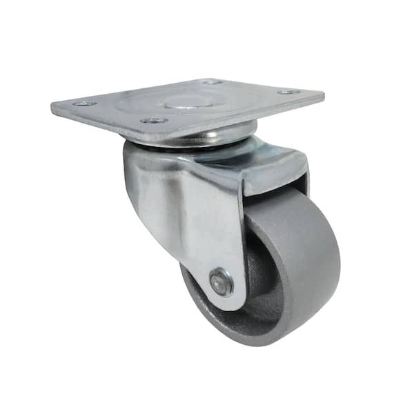 Everbilt 2 in. Gray Cast Iron Swivel Plate Caster with 150 lbs. Load Rating