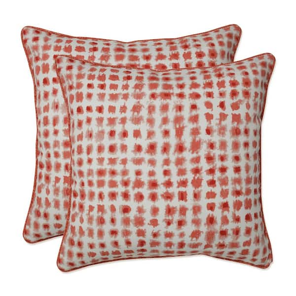 Pillow Perfect Red Square Outdoor Square Throw Pillow 2-Pack