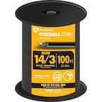 100 ft. 14/3 600-Volt CU Black Flexible Portable Power SOOW Cord