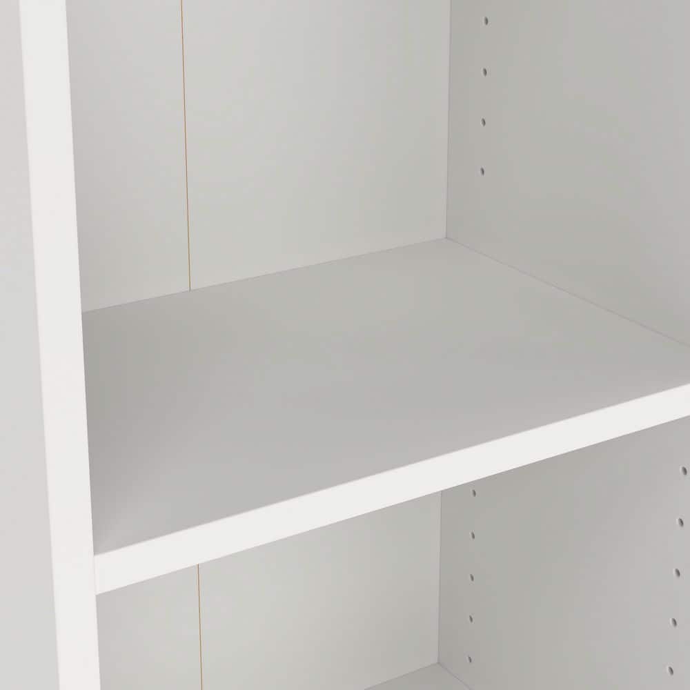 White Adjustable Tall Narrow 5-Shelf Bookcase