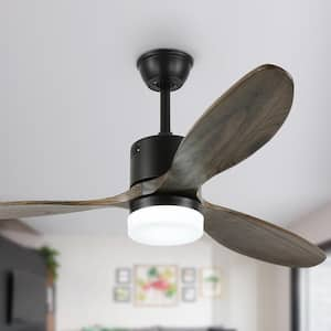 Oaks Aura Novella 52in. LED Indoor Solid Wood Scandi Ceiling Fan With ...