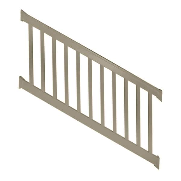 Weatherables Vanderbilt 3.5 ft. H x 6 ft. W Khaki Vinyl Stair Railing Kit