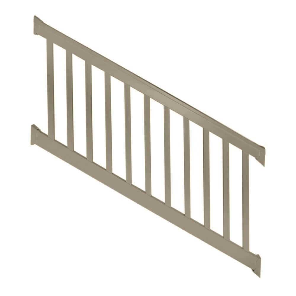 Weatherables Vanderbilt 3 ft. H x 8 ft. W Khaki Vinyl Stair Railing Kit