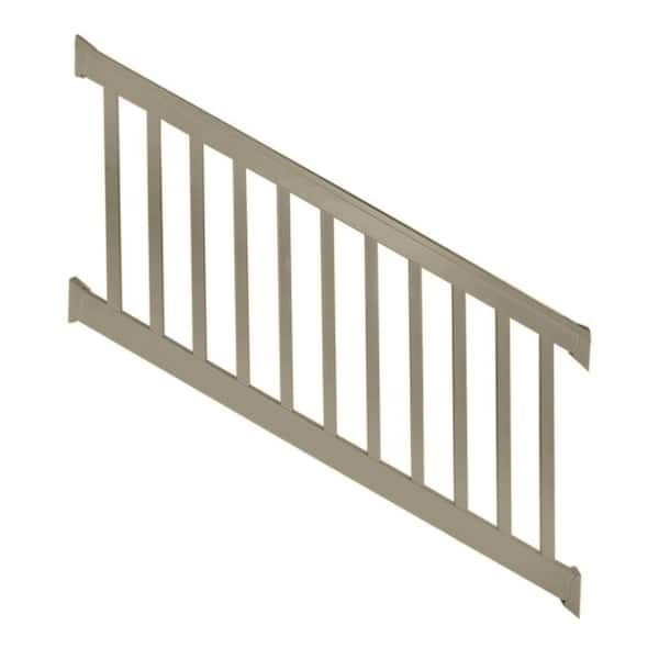 Weatherables Vanderbilt 3.5 Ft. H X 8 Ft. W Khaki Vinyl Stair Railing ...