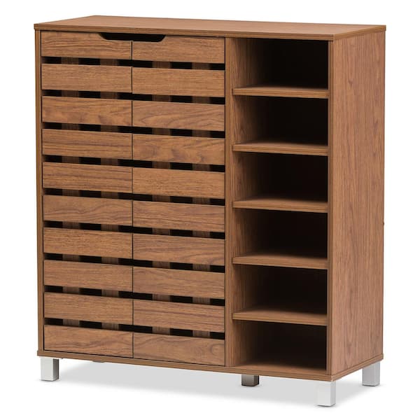 Kinsley Shoe Storage Cabinet With 8 Compartments In Smoked Oak