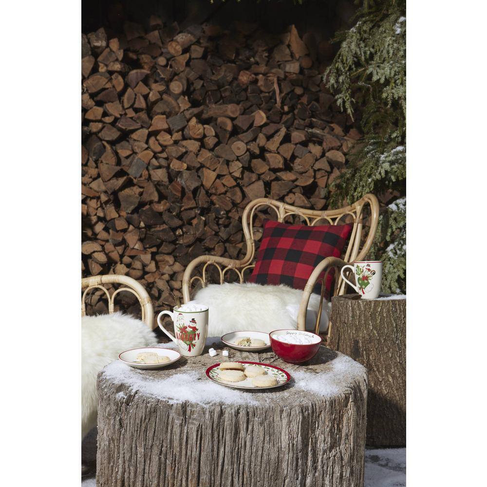 Classic Christmas Ceramic Dessert Bowls Set of Six