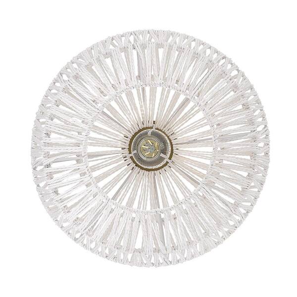 Golden Lighting - Florence 1-Light Brushed Champagne Bronze and Bleached White Raphia Rope Linear Pendant Light