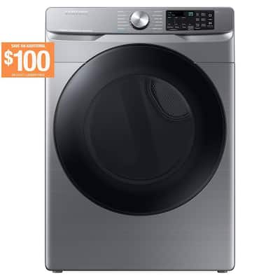 7.5 cu. ft. Vented Front Load Stackable Electric Dryer in Platinum Glass with Wi-Fi Enabled, Sensor Dry