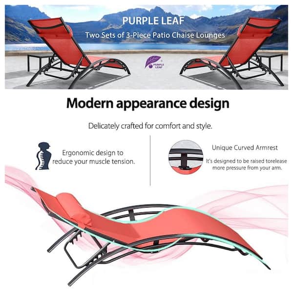 Oversized Chaise Lounge Outdoor Beach Pool Sunbathing Lawn Lounger Recliner Chair