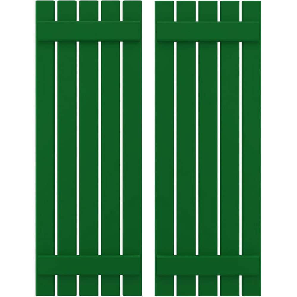 19-1/2 in. W x 35 in. H Americraft 5-Board Exterior Real Wood Spaced Board and Batten Shutters in Viridian Green price history on PriceWatchPro