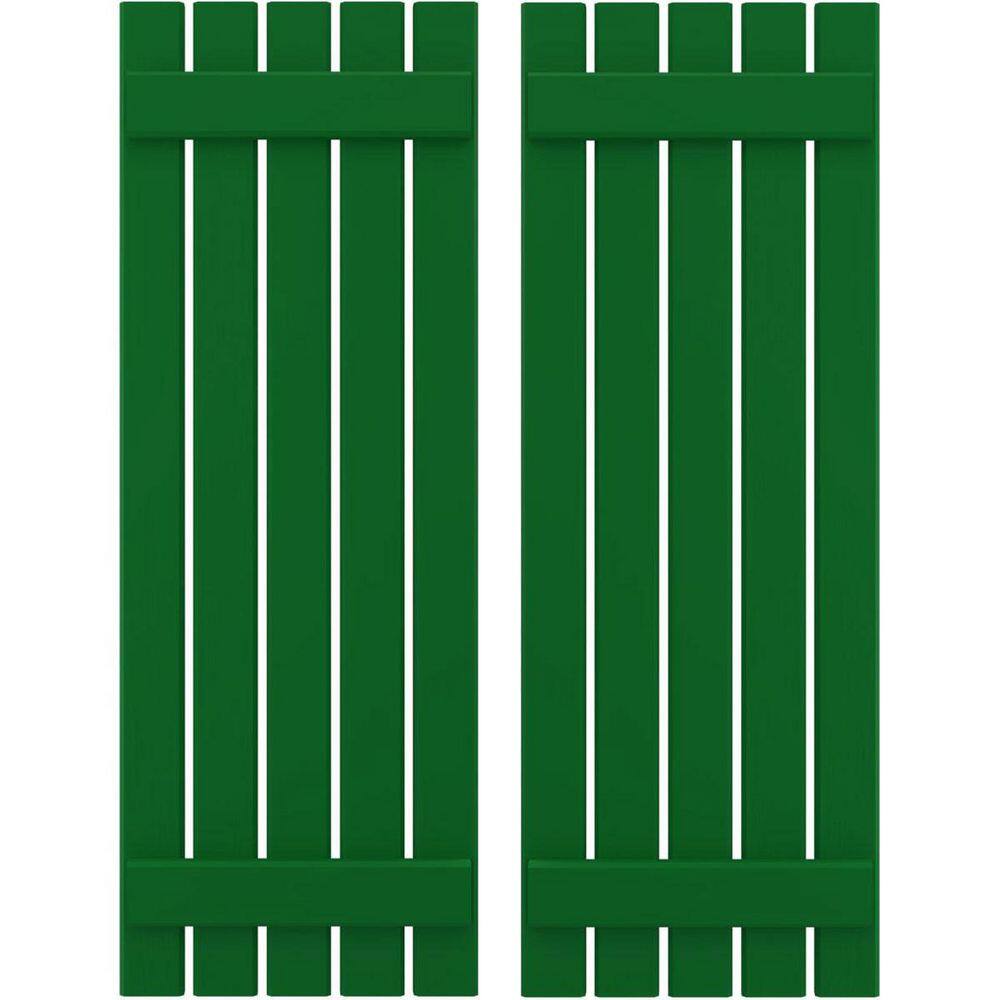 19-1/2 in. W x 40 in. H Americraft 5 Board Exterior Real Wood Spaced Board and Batten Shutters Viridian Green price history on PriceWatchPro