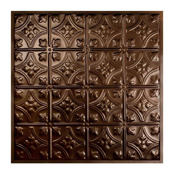 Great Lakes Tin Hamilton 2 ft. x 2 ft. Lay-in Tin Ceiling Tile in Bronze Burst