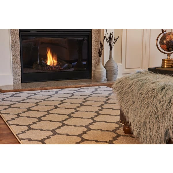 Trellis Philadelphia Beige/Gray 8' 0 x 8' 0 Square Rug