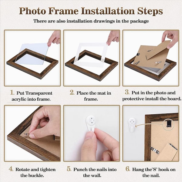 4x6 Picture Frame (1 Pack, Black), Black Photo Frame 4 x 6, Composite Wood Frame  for Walls or Tables