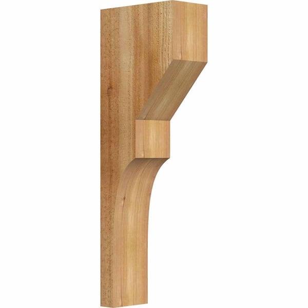 Ekena Millwork 4 in. x 8 in. x 24 in. Western Red Cedar Monterey Rough Sawn Corbel