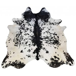 Dahlia Black/White 6 ft. x 7 ft. Specialty Abstract Cowhide Area Rug