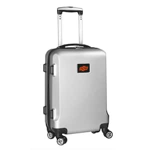 NCAA Oklahoma State 21 in. Silver Carry-On Hardcase Spinner Suitcase