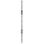 39-3/8 in. x 1/2 in. Wrought Iron Square Hammered Bar Dual Bushings Forged Raw Picket