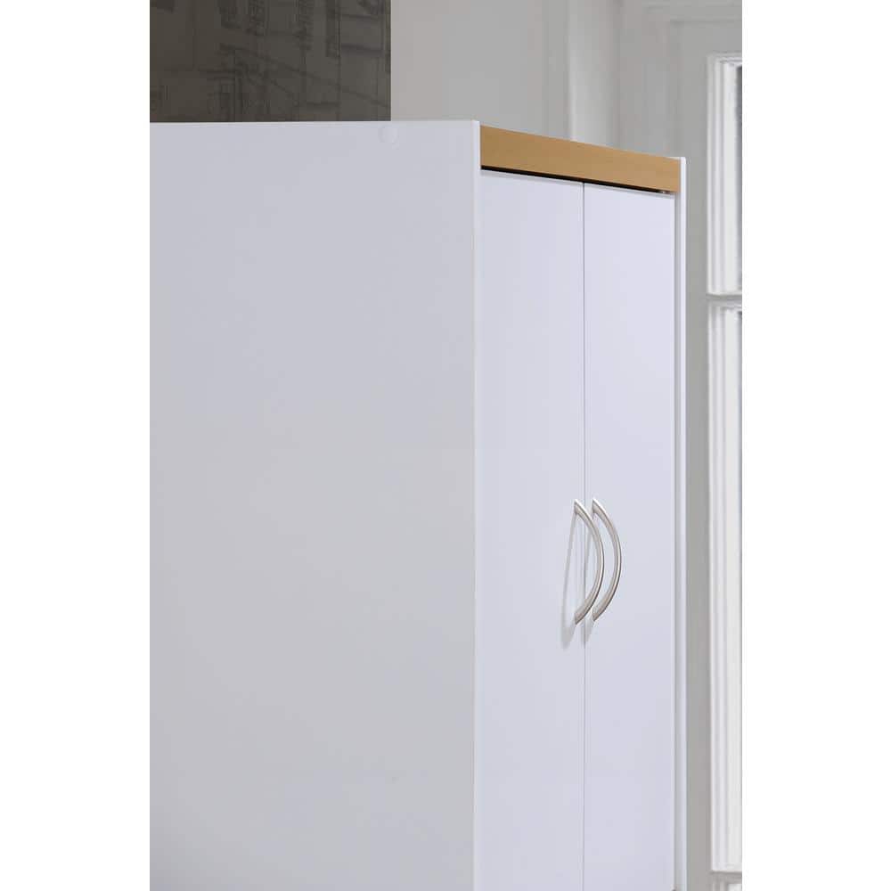White and Oak 4-Door Kitchen Pantry Cabinet