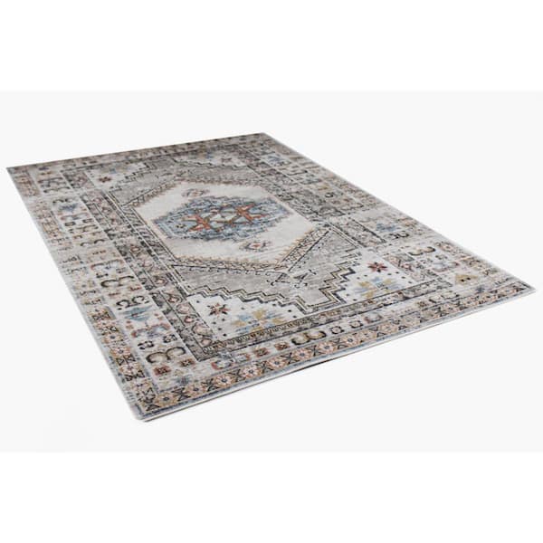 Ashland Ivory/Beige 9 ft. x 12 ft. (8 ft. 6 in. x 11 ft. 6 in.) Geometric Transitional Area Rug